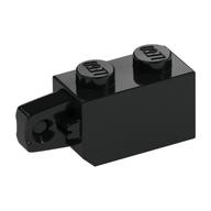 Hinge Brick 1 x 2 Locking with 1 Finger Vertical End (Black)