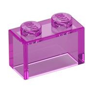 Brick 1 x 2 without Bottom Tube (Trans-Dark Pink)