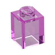 Brick 1 x 1 (Trans-Dark Pink)