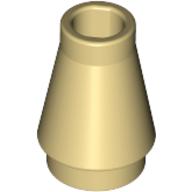 Cone 1 x 1 [No Top Groove] (Tan)