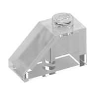 Brick Sloped 45° 2 x 1 with Bottom Pin (Trans-Clear)