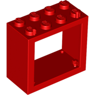 Window 2 x 4 x 3 Frame with Solid Studs (Red)