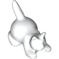 Animal, Cat, Kitten Crouching [Plain] (White)