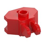 Hinge 1 x 2 Locking with 2 Fingers and Towball Socket, 9 Teeth (Red)