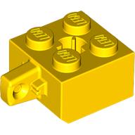 Hinge Brick 2 x 2 Locking with 1 Finger Vertical and Axle Hole [X Opening] (Yellow)