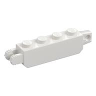 Hinge Brick 1 x 4 Locking with 1 Finger Vertical End and 2 Fingers Vertical End, 9 Teeth (White)