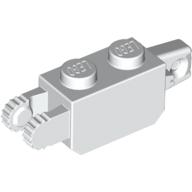 Hinge Brick 1 x 2 Locking with 1 Finger Vertical End and 2 Fingers Vertical End, 9 Teeth (White)