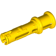 Technic Pin Long with Friction Ridges Lengthwise and Stop Bush [3 Lateral Holes, Big Pin Hole] (Yellow)