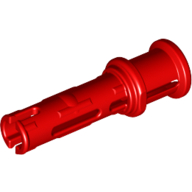 Technic Pin Long with Friction Ridges Lengthwise and Stop Bush [3 Lateral Holes, Big Pin Hole] (Red)