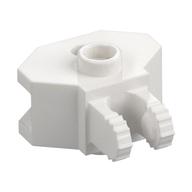 Hinge 1 x 2 Locking with 2 Fingers and Towball Socket, 9 Teeth (White)
