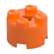 Brick Round 2 x 2 with Axle Hole (Orange)