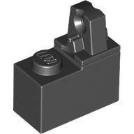 Hinge Brick 1 x 2 Locking with Single Finger On Top (Black)