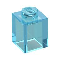 Brick 1 x 1 (Trans-Light Blue)
