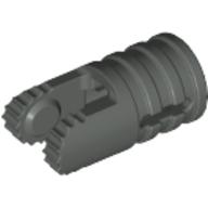 Hinge Cylinder 1 x 2 Locking with 2 Click Fingers and Axle Hole, 9 Teeth (Dark Gray)