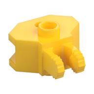 Hinge 1 x 2 Locking with 2 Fingers and Towball Socket, 9 Teeth (Yellow)