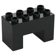 Duplo Brick 2 x 4 x 2 with 2 x 2 Square Arch (Black)
