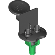 Sports Soccer Minifig Stand with Spring and Green Pin [Complete Assembly] (Black)