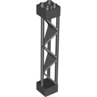Support 2 x 2 x 10 Girder Triangular Vertical - Type 1 - Solid Top, 3 Posts (Black)