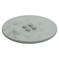Plate Special Round 8 x 8 with 2 x 2 Center Studs with Groove (Light Gray)
