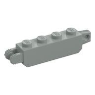 Hinge Brick 1 x 4 Locking with 1 Finger Vertical End and 2 Fingers Vertical End, 9 Teeth (Light Gray)