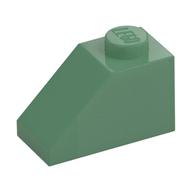 Brick Sloped 45° 2 x 1 with Bottom Pin (Sand Green)