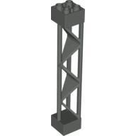 Support 2 x 2 x 10 Girder Triangular Vertical - Type 1 - Solid Top, 3 Posts (Dark Gray)