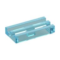 Tile Special 1 x 2 Grille with Bottom Groove (Trans-Light Blue)