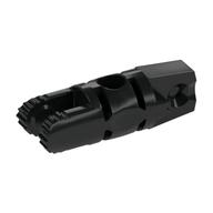 Hinge Cylinder 1 x 3 Locking with 1 Finger and 2 Fingers On Ends, with Hole, 9 Teeth (Black)