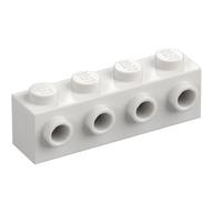 Brick Special 1 x 4 with 4 Studs on One Side (White)