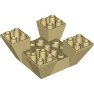 Brick Sloped Inverted 65° 6 x 6 x 2 Quad with Cutouts (Tan)