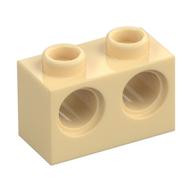Technic Brick 1 x 2 [2 Pin Holes] (Tan)