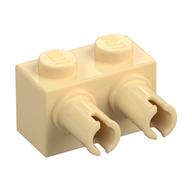 Brick Special 1 x 2 with 2 Pins, Round Pin Holes (Tan)