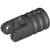 Hinge Cylinder 1 x 2 Locking with 2 Click Fingers and Axle Hole, 9 Teeth (Black)