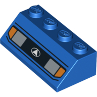 Brick Sloped 45° 2 x 4 with Headlight Print (Blue)