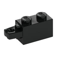 Hinge Brick 1 x 2 Locking with 1 Finger Horizontal End (Black)