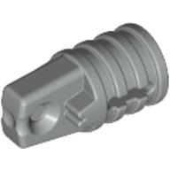 Hinge Cylinder 1 x 2 Locking with 1 Finger and Axle Hole On Ends (Light Gray)