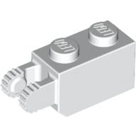 Hinge Brick 1 x 2 Locking with 2 Fingers Vertical End, 9 Teeth (White)