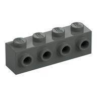 Brick Special 1 x 4 with 4 Studs on One Side (Dark Gray)