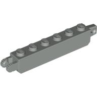 Hinge Brick 1 x 6 Locking with 1 Finger Vertical End and 2 Fingers Vertical End, 9 Teeth (Light Gray)