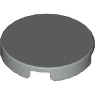 Tile Round 2 x 2 with Bottom Cross (Light Gray)