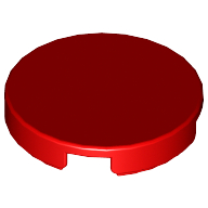 Tile Round 2 x 2 with Bottom Cross (Red)
