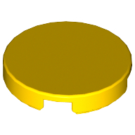 Tile Round 2 x 2 with Bottom Cross (Yellow)