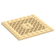 Plate Special 8 x 8 with Grille [Hole in Center] (Tan)