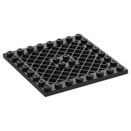 Plate Special 8 x 8 with Grille [Hole in Center] (Black)