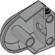Animal / Creature Body Part, Dinosaur Body Quarter with Pin Holes (Light Gray)