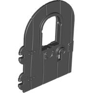 Door 1 x 4 x 6 Round Top with Window and Keyhole, Non Reinforced Edge (Black)