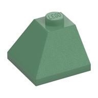 Brick Sloped 45° 2 x 2 Double Convex (Sand Green)