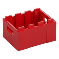 Box / Crate with Handholds 3 x 4 x 1 2/3 (Red)