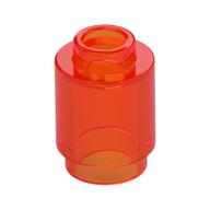 Brick Round 1 x 1 Open Stud (Trans-Neon Orange)