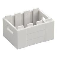 Box / Crate with Handholds 3 x 4 x 1 2/3 (White)